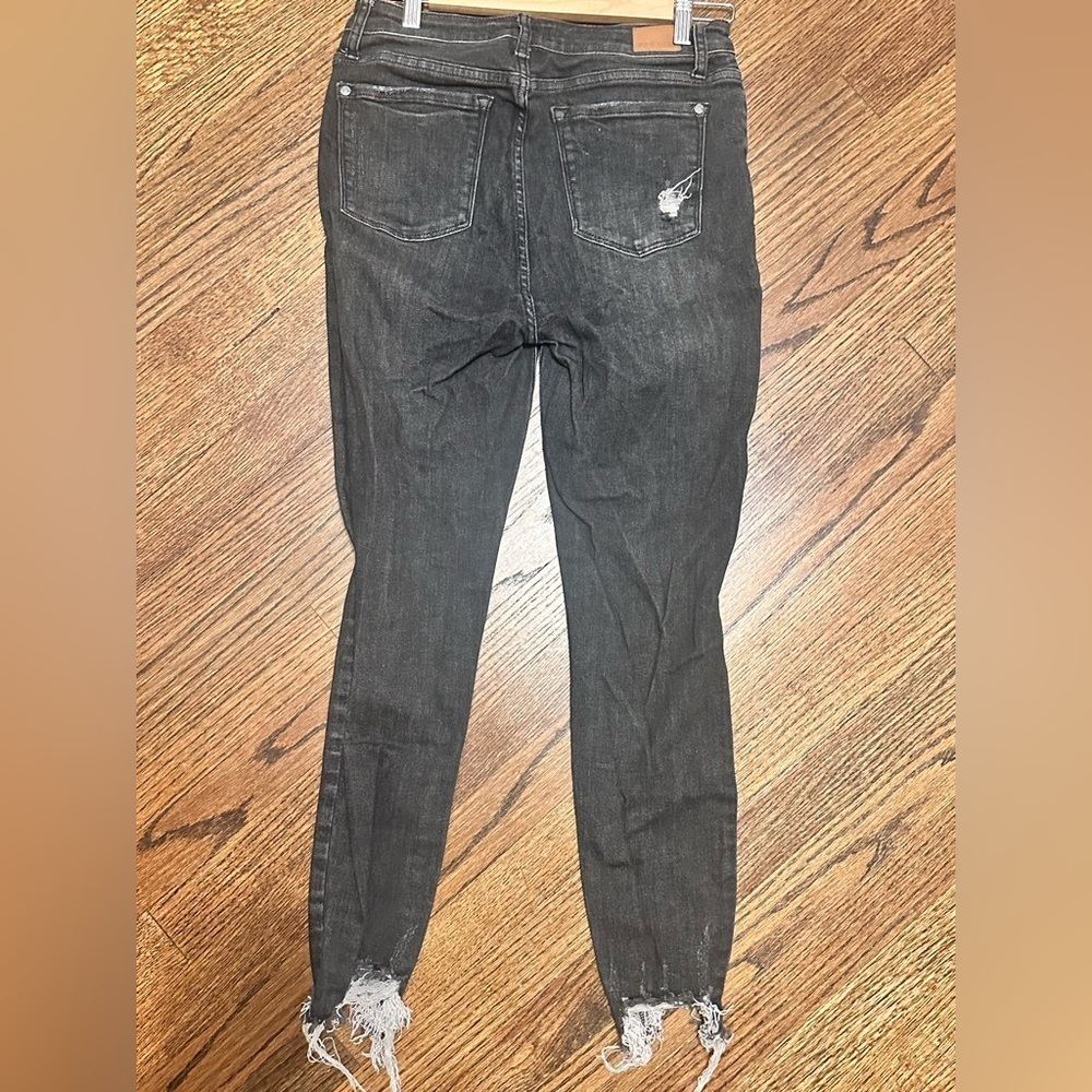 Judy Blue Black Distressed Skinny Jeans - Picture 2 of 3